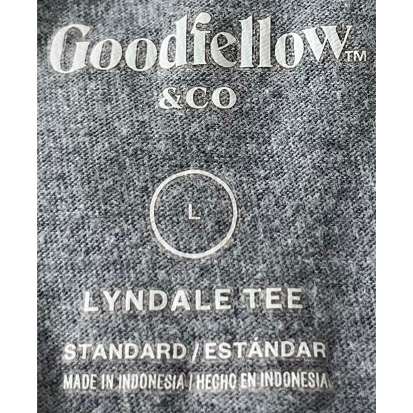 GOODFELLOW & CO. LYNDALE TEE SHORT SLV, V-NECK T-SHIRT, WOMENS, L, GREY - Picture 9 of 10